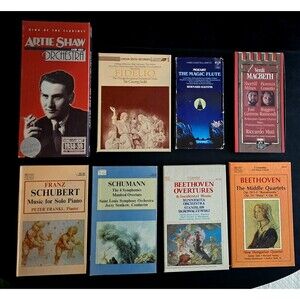 LOT of 8 "RARE" Vintage Classical Music of Famous Artists on CASSETTE In Boxes